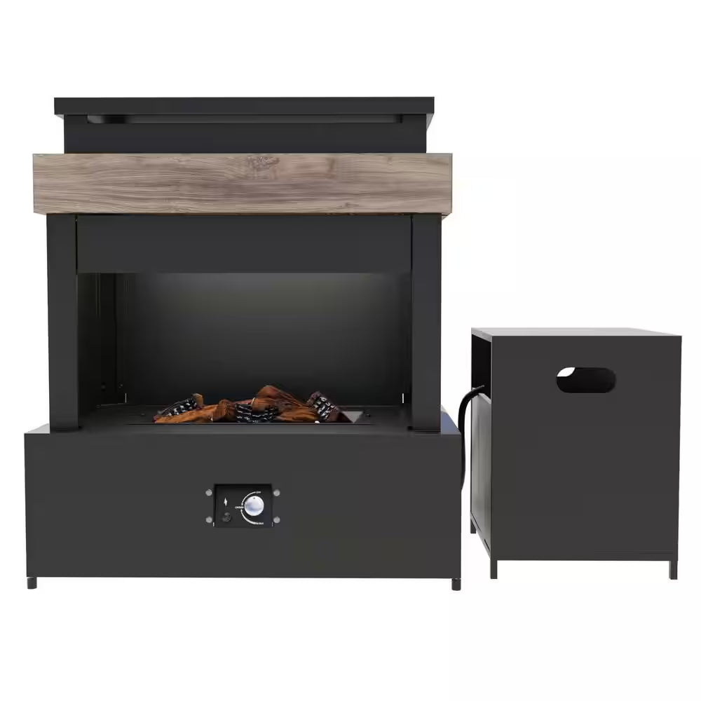 35.4 In. X 40.6 In. Outdoor Fireplace Steel Patio Propane Fire Pit for Gardens with PVC Waterproof Cover